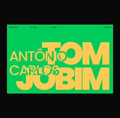 Typography Exploration: Tom Jobim ui web design