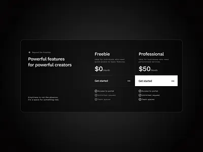 Pricing design pricing ui