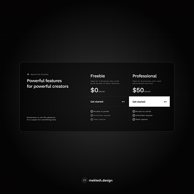 Pricing design pricing ui