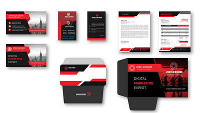 Modern Stationery Design For Business bill board design branding business card business stationary desgin design designinspiration envelop design file folder desgin graphic design id card illustration invoice design roll up banner design stationary design