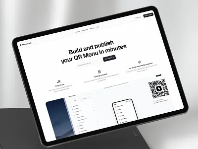 MenuStack Landing Page bar design digital editor food business menu mobile online qr restaurant ui web website