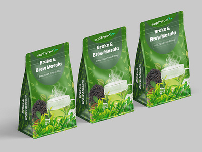 Tea Pouch Packaging Design desgin design graphic design illustration logo masala design packaging packet tea