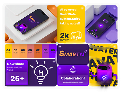 SmartAI, a one in one solution for smart note taking system branding edtech figma product design ui ux visual identity