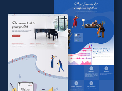 Music App for aspiring composers and music lovers design figma design figma practice graphic design illustration music musicapp musician ui webdesign