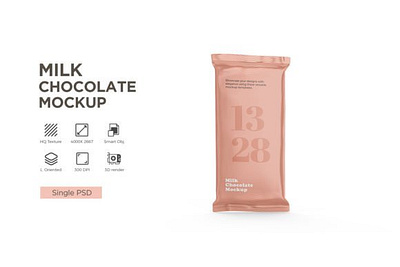 Chocolate Foil Pack PSD Mockup branding chocolate foil pack psd mockup design graphic design illustration mockup template packaging mockup paper box psd mockup realistic mockup ui