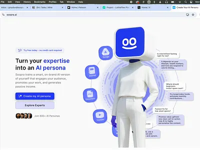 please ignore the left nav ai ai agent animation brand branding chatgpt hero landing page llm robot ui web webdesign