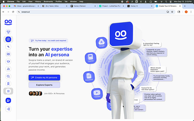 please ignore the left nav ai ai agent animation brand branding chatgpt hero landing page llm robot ui web webdesign