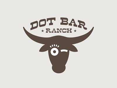 Dot Bar Ranch blink brand branding bull cow design graphic design horns illustration logo ranch steer vector wink