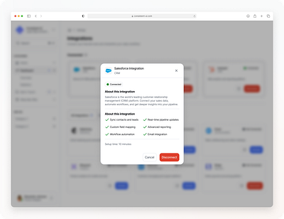 Integration modal - Consistent UI consistent ui consistentui design system figma ui uiux