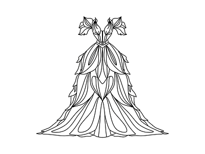 Fantasy Dress Coloring Page ball book coloring dress dresses fantasy fashion garden gown illustration page