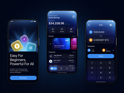 Crypto App UI/UX Design app design bank banking app clean crypto crypto app defi finance finance app fintech fintech app mobile modern oripio product design trading app ui design wallet app