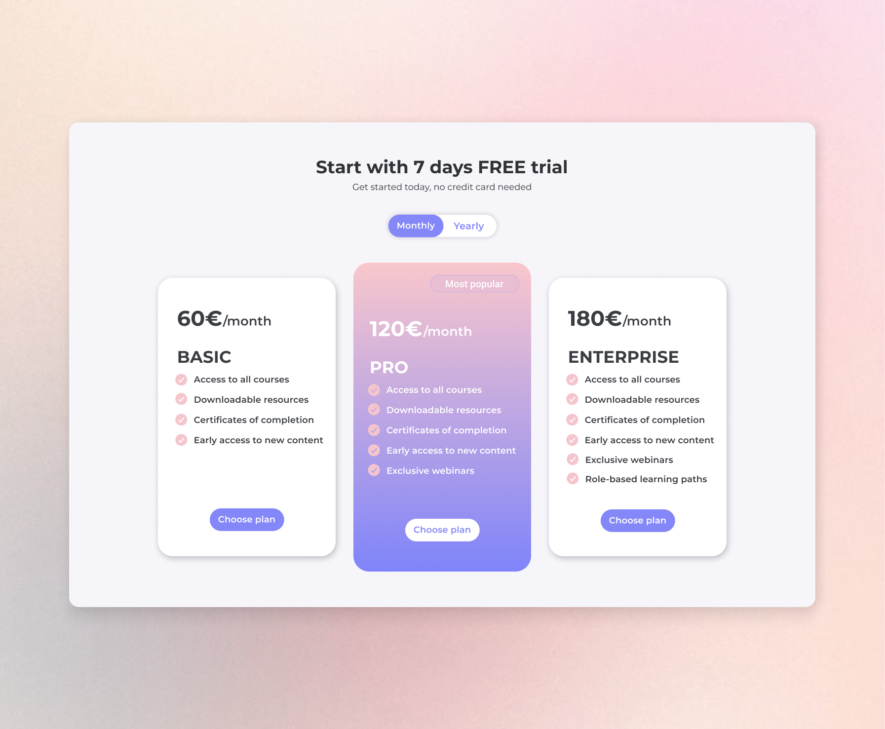 Pricing plan - Modern Website Design app app design branding course design interface logo mobile mobile app mobile design plans platform pricing pricing plan product design ui ui design ux ux design website