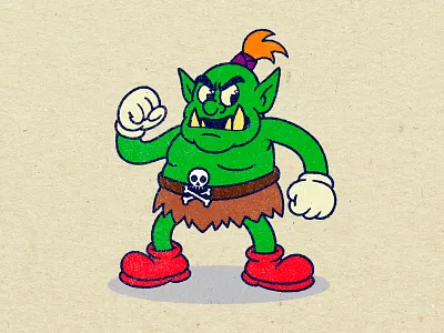 Orc - 1930s cartoon style 1930 cartoon style branding cartoon cartoon classic cartoon retro cartoon vintage character design hand draw illustration logo mascot max fleischer no ai rubber hose t shirt
