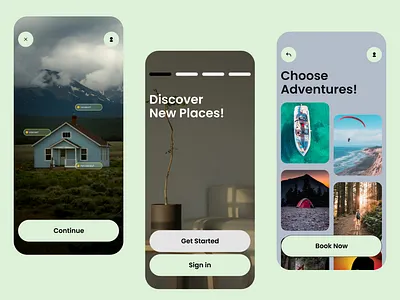Wanderlog-Adventure Booking App adventure app booking branding design graphic design images minimal minimalistic modern sleek travel traveling typography ui