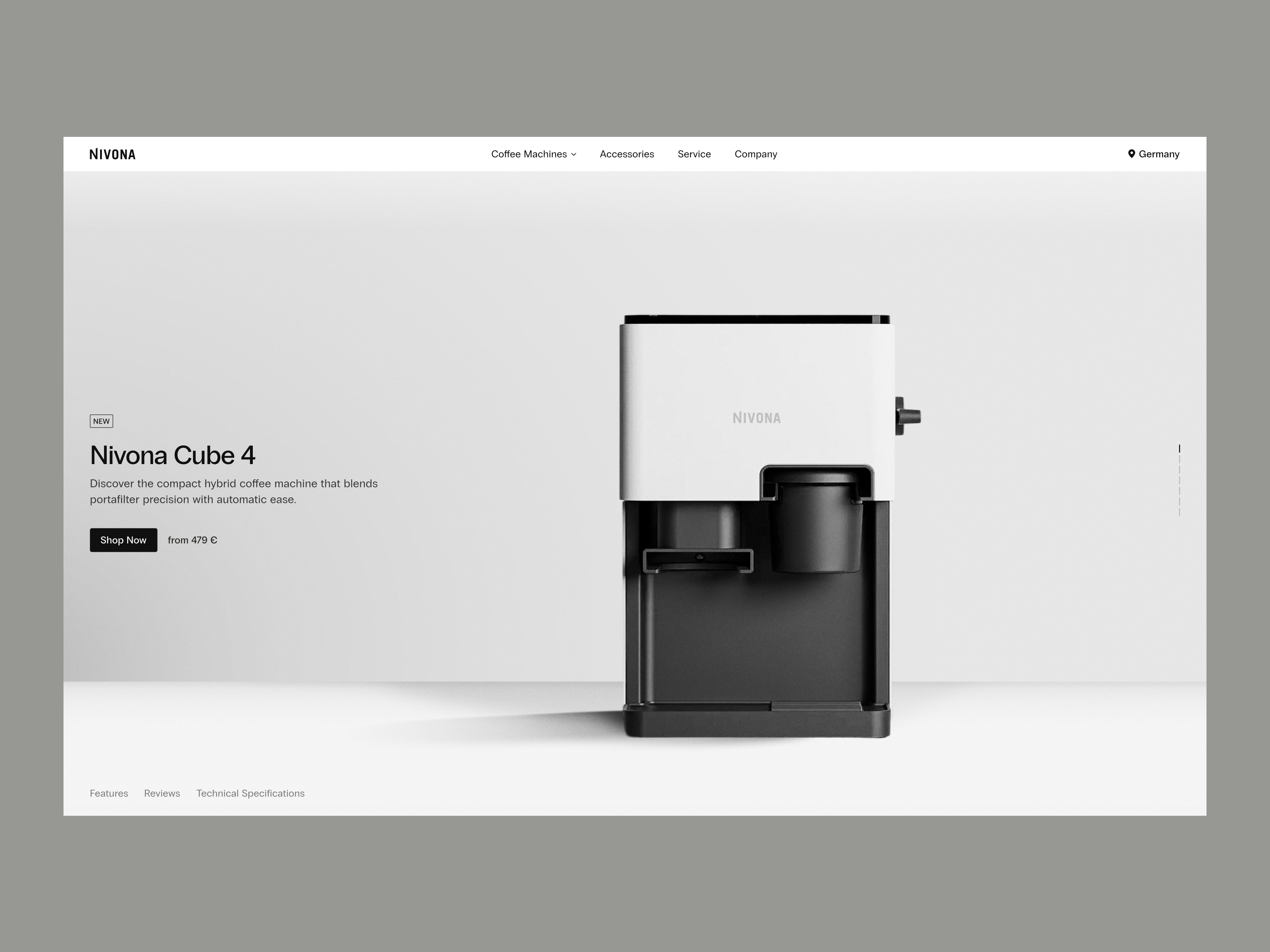 Landing Page for E-Commerce Coffee Machine Shop e commerce landing page e commerce ui design e commerce website ecommerce design ecommerce ui ecommerce ui design ecommerce website design landing page design online shop online shop ui design online store product landing page product page product presentation ui product showcase sales page