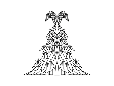 Fantasy Dress Coloring Page coloring dress fanrasy illustration page
