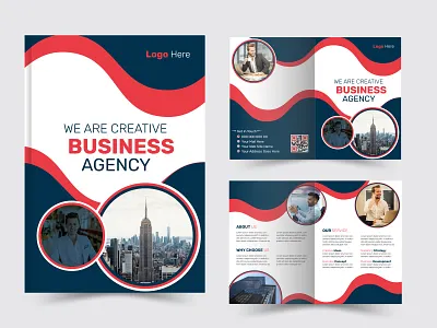 Modern business agency brochure and flyer design with abstract promotional