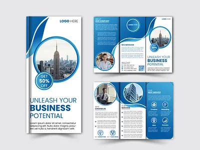 Modern business brochure templates featuring cityscapes information
