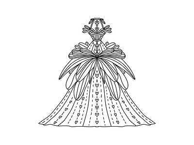 Fantasy Dress Coloring Page dress fashion illustration