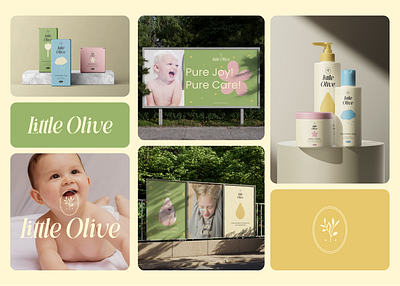 Little Olive Baby Care | Brand Identity baby care brand identity branding logo olive packageing visual identity