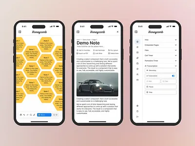Honeycomb: SaaS Note-Taking App figma saas ui uidesign uiux ux uxdesign