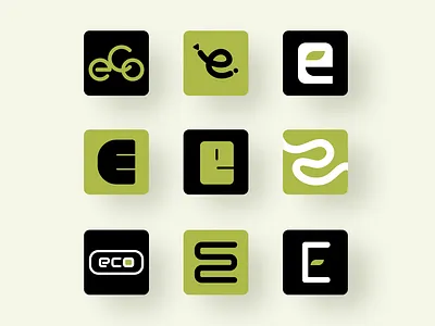 EcoRide App Icon Concepts appdesign appicon bike rental bike share branding dailyui eco figma icon logo ui uichallenge ux