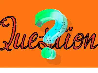 question symbol 3d calligraphy glass illustration lettering question symbol typography