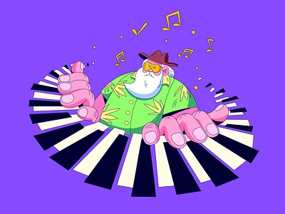 Hermeto Pascoal dribbble flat flat design hermeto hermeto pascoal illustration illustrator jazz new piano vector