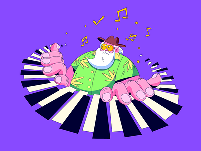 Hermeto Pascoal dribbble flat flat design hermeto hermeto pascoal illustration illustrator jazz new piano vector