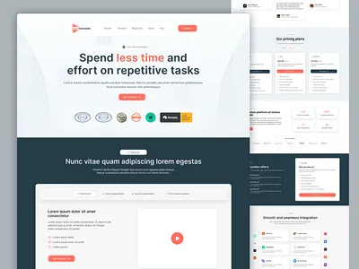 Product Automation Landing Page UI UX Design + Inner page color theory figma landing page mockup responsive design typography ui ux ui web design wireframe