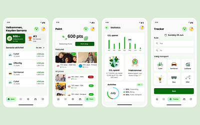 🇩🇰 Danish Sustainable Mobility Rewards App illustration mobile app ui ux