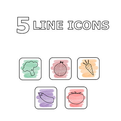 Line icons design fruits graphic design icons illustration vector