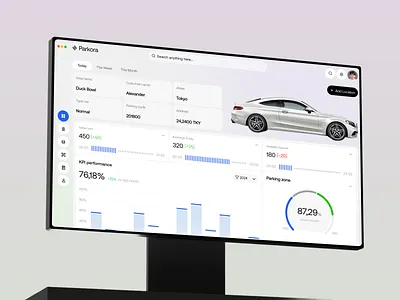 Parkora - Dashboard Parking Management System car card chart clean dashboard dashboard parking design find parking management management parking parking parking space service design smart parking statistic ui uiux ux