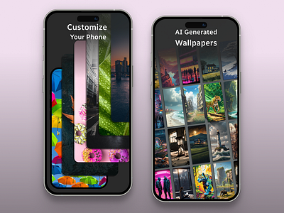 Screenshots for iOS wallpaper app app design figma mobile screenshot ui wallpaper