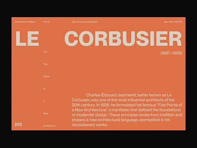 Typography and Layout Exploration: Le Corbusier architecture ui web design