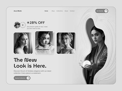 Fashion Website UI black and white choton99design concept dribbble ecommerce fashion ui figma figma design hero section landing page typography uiux ux web design website