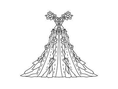 Fantasy Dress Coloring Page coloring dress fashion illustration page