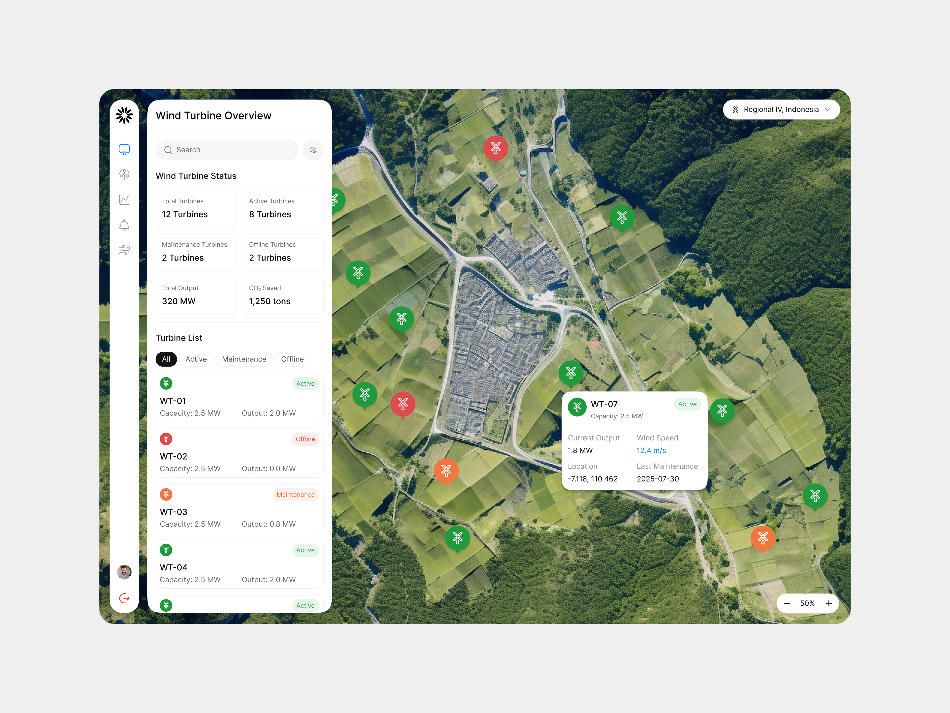 AeroGrid – Wind Turbine Monitoring Dashboard dashboard data visualization digital product eco design energy energy analytics energy dashboard management monitoring product design renewable energy sustainability technology ui ui design ux web app wind wind power wind turbines