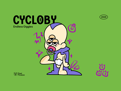 Cycloby - Cartoon Mascot Design 2d baby branding cartoon cartoon character cute design graphic design halloween illustration kawaii logo mascot mascot design vampire vector