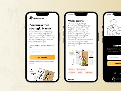 Landing page for the GameofGo app branding concept design illustration logo mobile ui ux web website