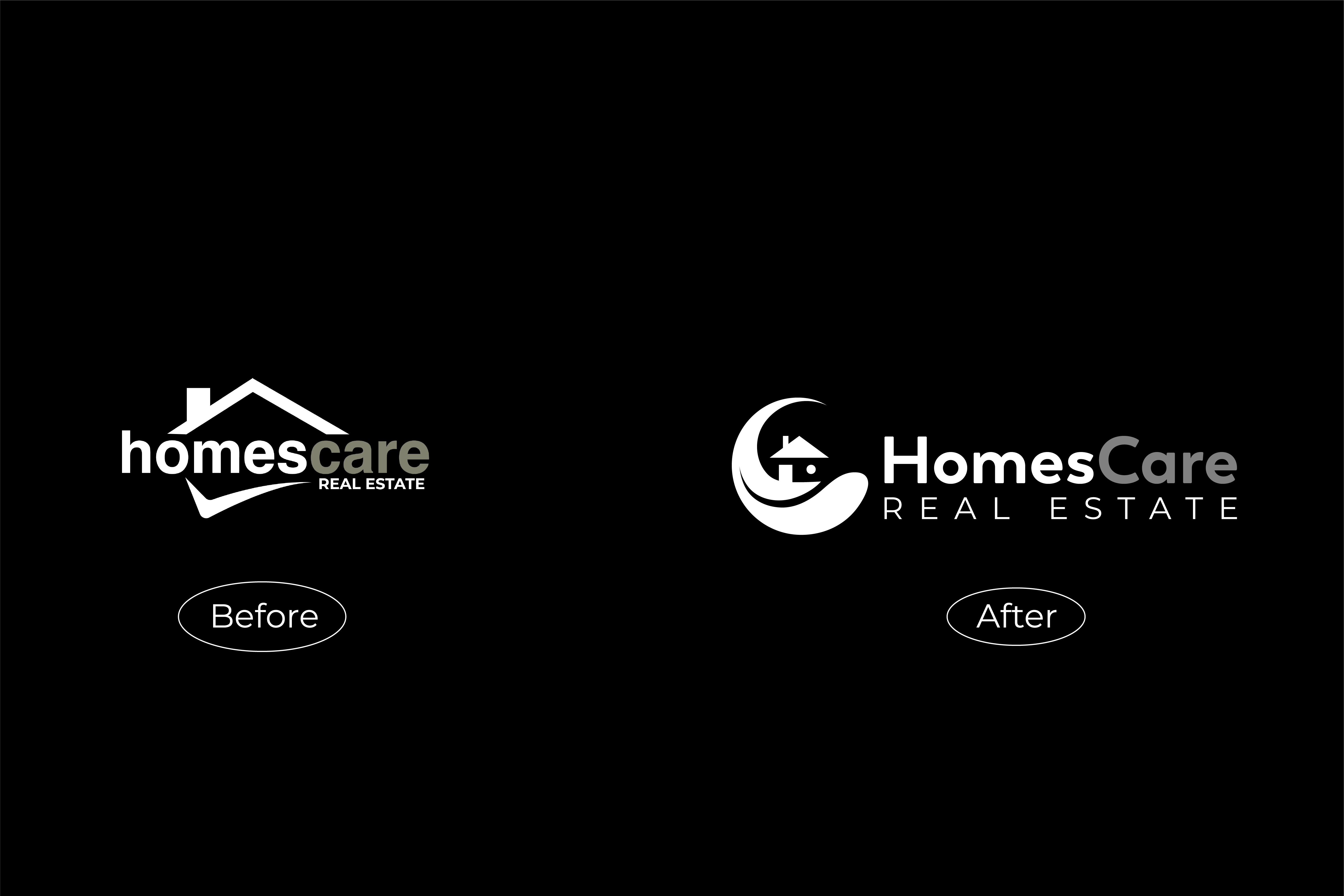 Homes Care Real Estate Logo black and white homes care logo modern real estate simple timeless