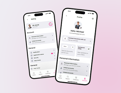Profile and settings UI Mobile App android setting inspiration ios minimal mobile app my profile screens product profile setting profile screen setting method setting screen sport shoe ui design user experience user interface user interface design ux