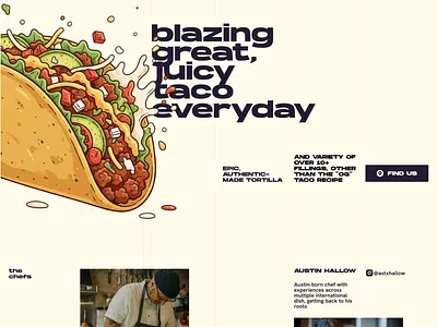 taco food truck landing page website design big bold branding clean design fat figma food graphic design grid illustration landing page logo mexican promo taco truck ui ux website