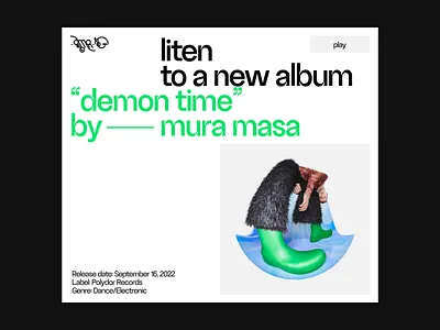 MURA MASA - DEMON TIME ( WEBSITE CONCEPT ) corporate website grammy landing page minimalism minimalistic website modern website mura masa music music artist website music atist typography ui ui design ux ux design web web design website websitedesign