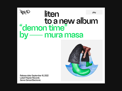 MURA MASA - DEMON TIME ( WEBSITE CONCEPT ) corporate website grammy landing page minimalism minimalistic website modern website mura masa music music artist website music atist typography ui ui design ux ux design web web design website websitedesign