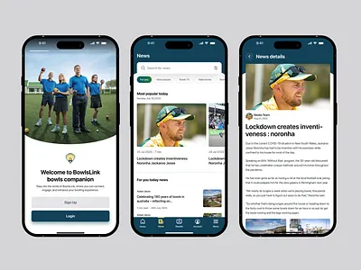 BowlsLink - Mobile App for Match Management app design app interface competition design interface mobile mobile app mobile app design mobile app ui product saas service sport app sport match startup ui ux wavespace web website