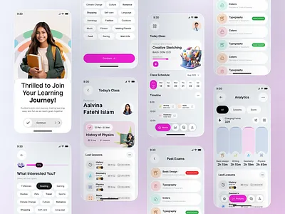 Education mobile app app design class schedule college e learning education elearning ui learning learning platform mobile app mobile app ui online class online course online education online learning school student dashboard study app design tutoring app ui university