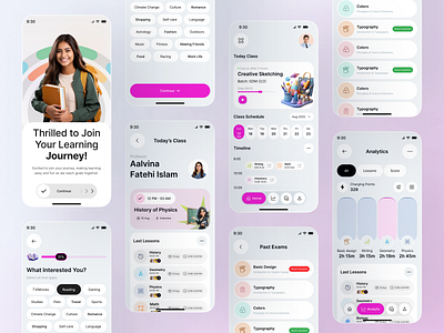 Education mobile app app design class schedule college e learning education elearning ui learning learning platform mobile app mobile app ui online class online course online education online learning school student dashboard study app design tutoring app ui university