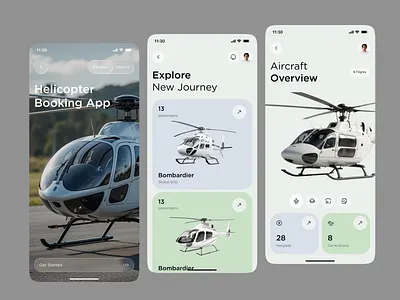Helicopter Booking application mobile Ui design air charter app air travel app flight booking flight reservation flight schedule app helicopter app helicopter booking helicopter service luxury travel minimal ui