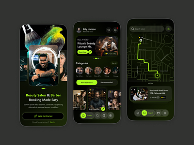 Beauty Salon & Barber Booking App android ui app concept app design barber app beauty app booking app clean ui digital design dribbble designer dribbble popular figma design interface ios design minimal design mobile app design salon salon app ux inspiration